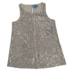 CeCe Sleeveless Silver Sequin Tank Top Size S, for women, NWT.